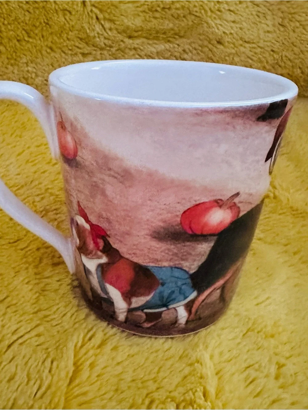 Pier 1 Imports Dogs Cowboy Mug 14oz Ironstone Dog Harvest Red Truck Cup Farm